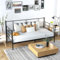 Multigot 3FT Single Day Bed Frame, Metal Guest Sofa Bed with 28cm Underbed Storage Space, Slat Support Daybed Black Mattress Platform Base Fits for 90 x 190cm Mattress for Living Room Bedroom