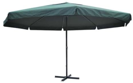 Higsose Gartenschirm 500x385 cm Sonnenschirm Balkon Parasol Marktschirm Standfuß Enthalten Einfache Kurbel Mechanismus Grün Wasser- und Schmutzabweisend Aluminium und Polyester