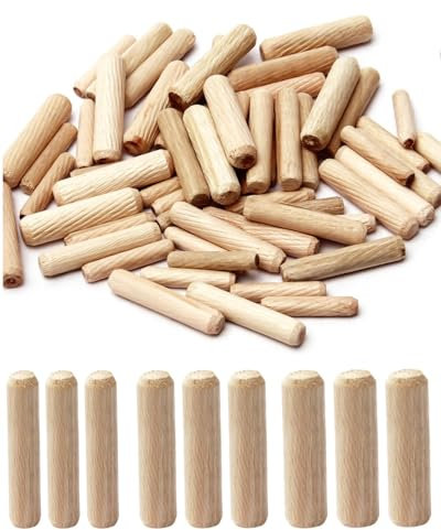 JEXOWIQ Clavijas de carpintería,60 Piezas Surtido de Tacos de Madera, Clavijas de Madera, Tacos de Madera Cónicos Ranurados,para Fresado, Ranurado, Manualidades, Bricolaje, Carpintería,M8 M10 M12