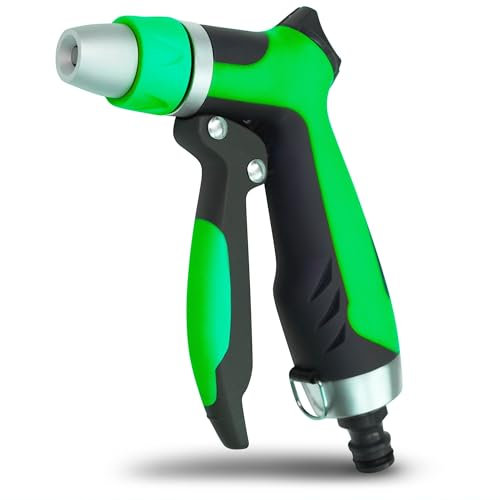 YourCasa Douchette de jardin en aluminium - Pulvérisateur de jardin réglable - Pistolet de douche avec embout de tuyau d'arrosage - Douchette à main - Pistolet à eau de jardin - Seringue de nettoyage