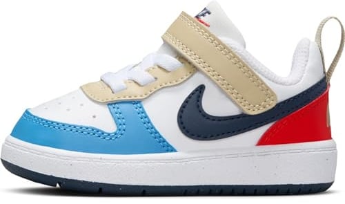 Nike Schuh Nike Court Borough Low Recraft Schuh Für Babys Und Kleinkinder, White/Thunder Blue-Lt Crimson, DV5458-124, 26 EU (9C US)