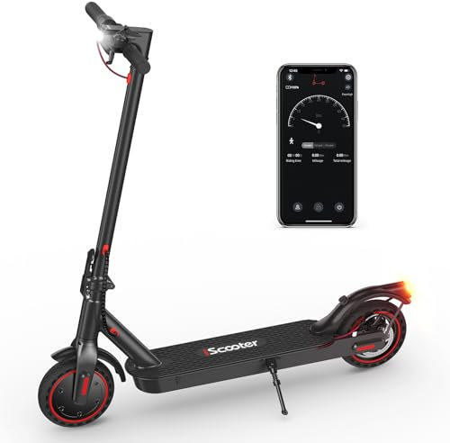 iScooter i9 Elektroroller für Jugendliche & Erwachsene, Motor 350 W, maximale Reichweite von 22 – 30 km, 8,5 Zoll Reifen, Steuerung über App, max. 25 km/h, Akku 7,8 Ah, doppelte Bremse