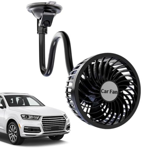 Les ventilateurs de voitures qui soufflent à l'air froid, ventilateur de voiture à la ventouse | Fan de refroidissement réglable 12V | Accessoires automobiles rechargeables de circulation d'air portab