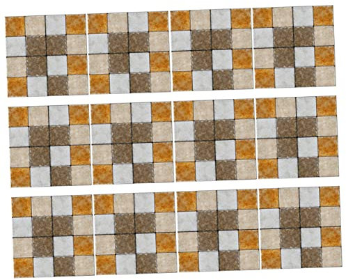 VILLCASE 3 Set Adesivi Per Piastrelle Di Grandi Dimensioni Piastrelle Del Pavimento Del Garage Bagno Adesivo Per Piastrelle Da Parete Alzatina in Mosaico Di Pvc 30 Pezzi*3