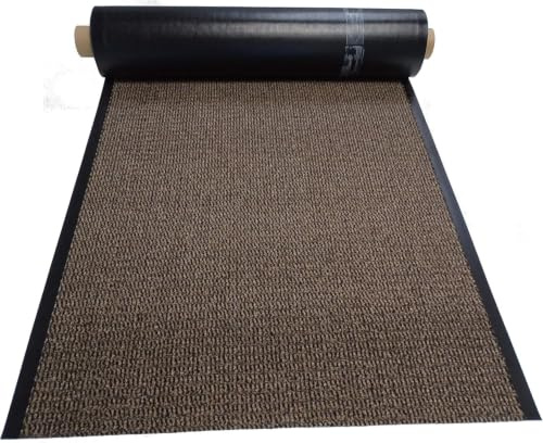 Schmutzfangläufer Meterware 60 cm breit meliert, braun, 60 x 400 cm | ohne Rand an den Schnittkanten | Velours mit Vinylrücken | Schmutz- und feuchtigkeitsaufnehmend