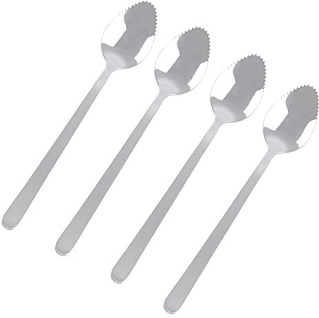 4PCS Grapefruit Spoons Stainless Steel Grapefruit Spoon Utensil Set Serrated & Thick Gauge Handle Kitchen Tool Grapefruit Spoons