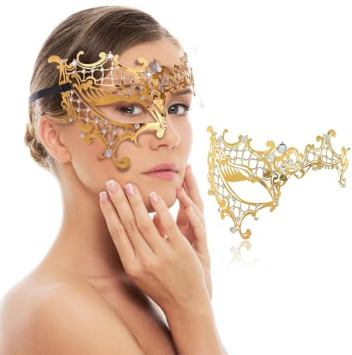 NUOGUAYI Maskerade Maske, Venezianische Maske, Einauge Metall Hohl mask, Karneval Venezianische Masken, für Halloween Karneval Abendkleid Tanz Ball Party