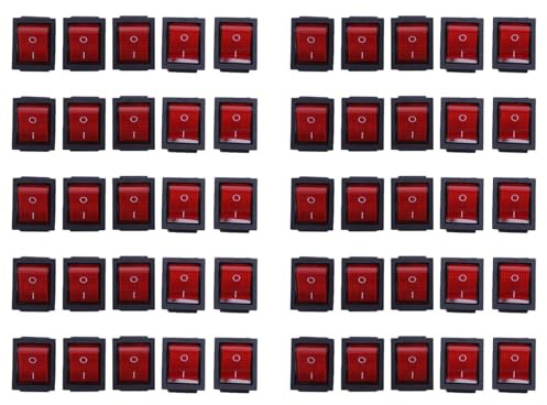 Goufride 50 X Luce On/Off DPST Barca Interruttore A Bilanciere 16A/250V 20A/125V AC