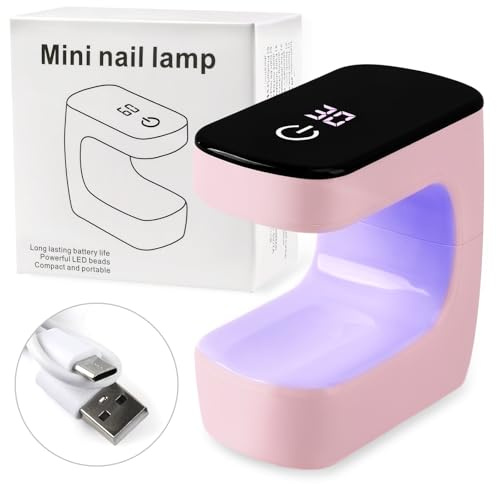 ANGNYA Mini UV Nail Lamp Rechargeable ,Portable Gel Polish Dryer with 30s/60s Timer, USB-Powered Travel Nail Light for DIY Manicure at Home/Salon, Cures All LED/UV Gel Nail Polish