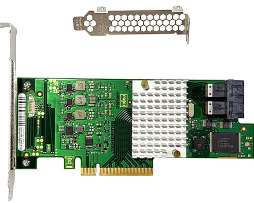 Scheda HBA SAS compatibile con LSI 9300-8i IT Mode e scheda di espansione PCIe SATA D3307, supporto Expander SAS, PCIe 3.0 a 8 porte 12 GB, controller HBA con 2X SFF-8643 interno, per NAS ZFS TrueNAS