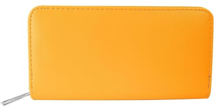 Cham Cham Geldbörse für Damen aus Kunstleder in Gelb, Geldbeutel mit Reißverschluss in 10 x 19 x 2,8 cm