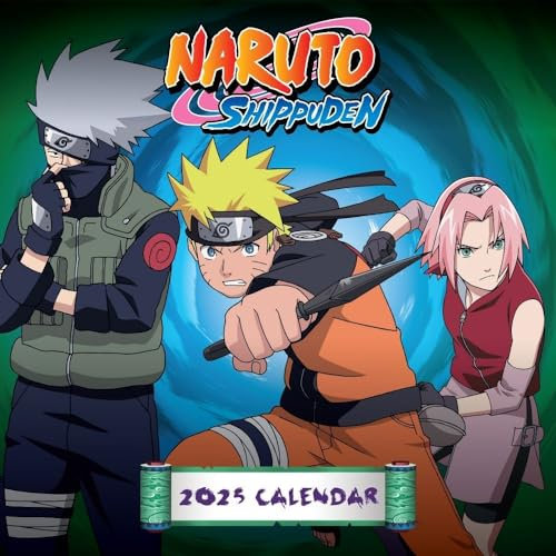 Naruto Shippuden Kalender 2025 Offizieller Kalender 2025, 12 Monate, original englische Ausführung.