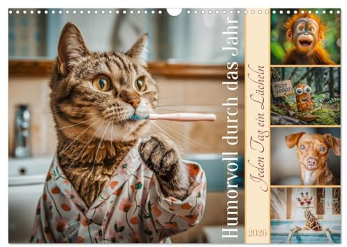 Humorvoll durch das Jahr (Wandkalender 2026 DIN A3 quer), CALVENDO Monatskalender: Dieser einzigartige Kalender ist Ihr täglicher Begleiter, um das ... Seite zu genießen. (CALVENDO Spass)