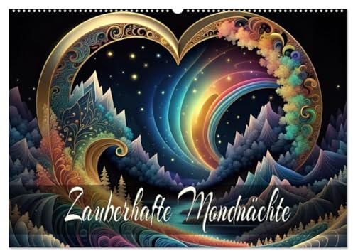 Zauberhafte Mondnächte (Wandkalender 2026 DIN A2 quer), CALVENDO Monatskalender: Fantasie Mondnächte mit KI erstellt. (CALVENDO Natur)