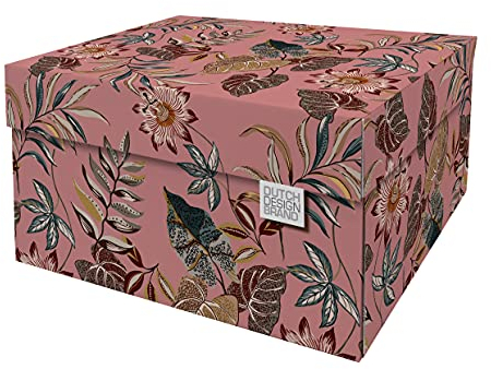 Dutch Design Brand Aufbewahrungsbox mit Deckel – Aufbewahrungsboxen – FSC-zertifizierter, recycelbarer Karton (Größe: 38,9 x 31,8 x 21,1 cm) (Floral Garden)