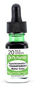 Dr. Ph. Martin's Synchromatic - Tinte de agua transparente, 0.5 onzas, verde Nilo (20)