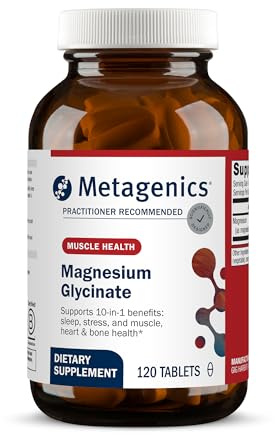Metagenics Magnesium Glycinate 100 mg, Calm & Sleep Support, 120 Tablets