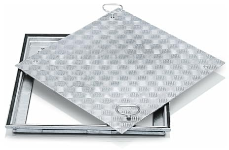 ZARGES Schachtabdeckung Stahl verzinkt lichtes Schachtmaß 600 x 400 mm - Außenmaß: 760x560 mm
