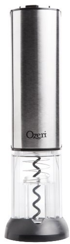 Ozeri Extravo Electric Wine Opener in Stainless Steel with Auto Activation (Button-Free Operation), Silver