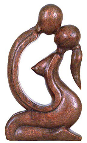 Simandra Holz Figur Skulptur Abstrakt Holzfigur Statue Afrika Asia Handarbeit Deko Zusammen Größe 10 cm