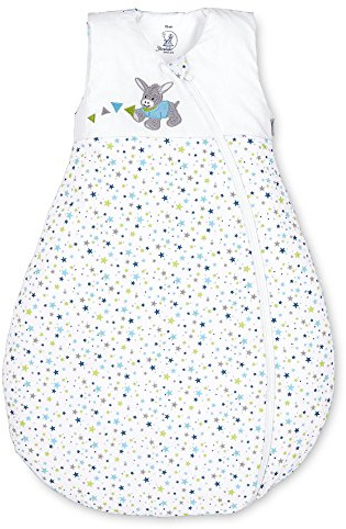 Sterntaler Schlafsack für Kleinkinder, Ganzjährig, Wärmeregulierung, 2-Wege-Reißverschluss, Größe: 90, Esel Erik, Weiß/Blau