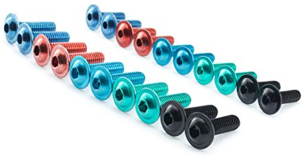 Linsenkopfschrauben Edelstahl V2A bunt M5 M6 Schrauben A2 Innensechskant, Menge:20er Set, Abmessung/Farbe:M5x16 - rot