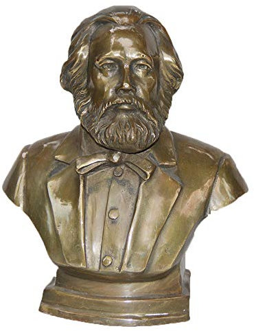 YUNHAO Bronzestatue Carl Marx Philosoph Kommunist Büste Kopf 20,8 cm