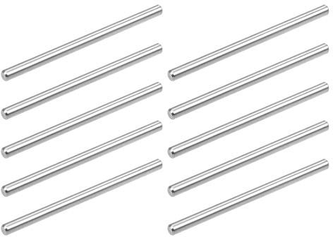 sourcing map 10Pcs 3mm x 50mm Dowel Pin 304 Stainless Steel Pegs Support Shelves Silver Tone
