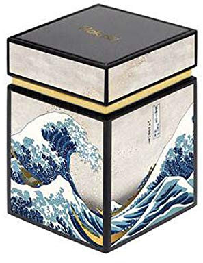 Goebel Hokusai Teedose aus Metall in der Farbe Blau - Die Welle, Maße: 7,5cm x 7,5cm x 11cm, 67-065-10-1