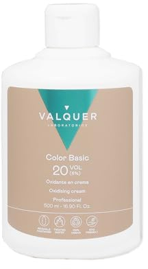 Crema Oxigenada Estabilizada Valquer 20 Vol (6%) - Perfecta para Tintes y Decoloraciones, Fórmula Profesional, Textura Cremosa, Uniforme y Duradera, 500ml