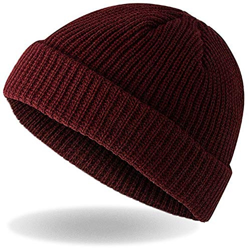 Hatstar Trawler Unisex Beanie Mütze Seemanns Fishers Mütze für Damen und Herren (Burgund)