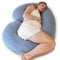 PharMeDoc Pregnancy Pillow - Body Pillow, C-Shape Cooling Maternity Pillow & Pregnancy Support for Back, Hips, Legs, Belly & Machine-Washable Cover, Detachable Pregnancy Pillows for Sleeping