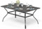 PHI VILLA Gartentisch Outdoor Terrasse Tisch für 6 Personen 152 * 95cm Rostfreier Stahlrahmen mit Sonnenschirmloch Outdoor Garten Esstisch Wetterfest