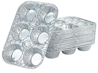 Waytiffer Muffinform für 6 Cupcakes, Aluminium, Lieblings-Muffinform zum Backen von Cupcakes, Muffins und Mini-Torten, Standardgröße, 10 Stück