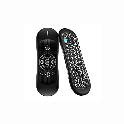 Ovegna R2 : Télécommande Air Mouse vocale, avec rétro-éclairage, Mini Clavier 2.4Ghz sans Fil, Gyroscope 6 Axes, IR Apprentissage Universelle pour Android TV Box, Smart TV, projecteur, PC, HTPC