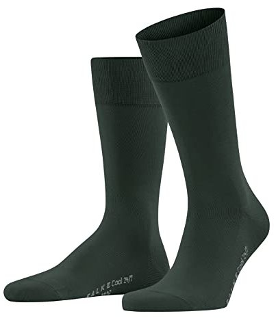 FALKE Herren Socken Cool 24/7 M So Baumwolle einfarbig 1 Paar, Grün Hunter Green 7441, 45-46