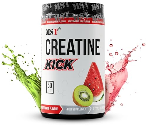 MST® Creatine Kick 7 in 1 Kreatin – 7 Arten von Kreatin in 1 Pulver mit Geschmack | Creatine 7 in 1 + L-Citrullin –– Kreatin Pulver | Wassermelonen-Kiwi | 500g