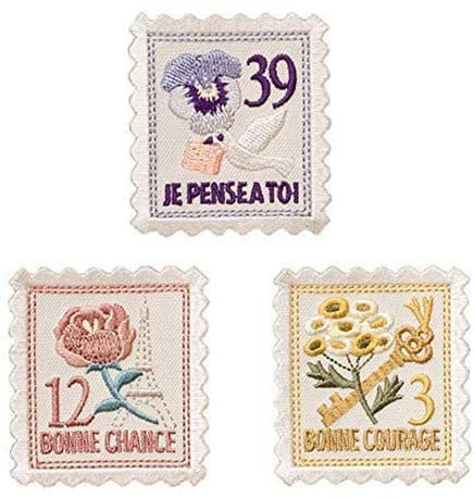 3 Stück Briefmarken Stickerei Applikation Patches, Hand DIY Zubehör Aufnäher, Zum Aufnähen Patches, Coole Aufnäher für Dekor T-Shirt, Rucksack, Jeans, Jacke, Mütze, Schuhe
