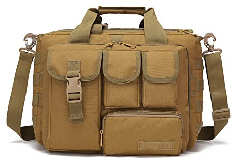 Generic Borsa a tracolla per laptop tattica da uomo multifunzione da esterno, borse a cartella da 15