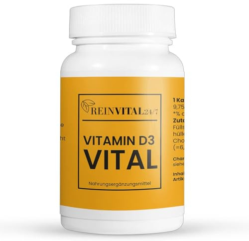 Vitamin D3 Hochdosiert - Kapsel - Premium Sonnenvitamin für den Alltag - 100% Vegan & Natürlich