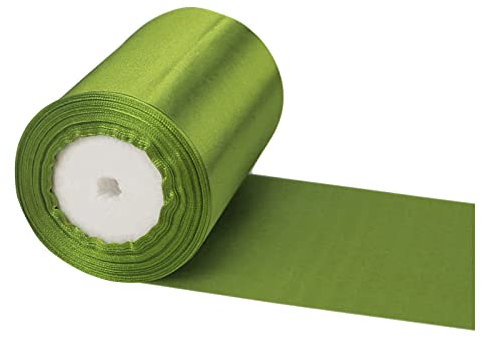 Ruban Satin Large 10cm x 23m, Armée Verte Ruban Cadeau Emballage, Ruban Noel, Solide Rouleau Ruban Satinée, Noeud de Ruban Satin pour Artisanat DIY Noël Fête de Mariage Saint-Valentin Anniversaire