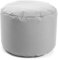mokebo® Outdoor Pouf o. Hocker 60x40cm in Grau für Balkon & Garten 'Der Ruhestifter', Sitzhocker rund, Bodenkissen, Sitzwürfel, Sitzpouf, Fußhocker & Beistelltisch mit EPS-Perlen Füllung
