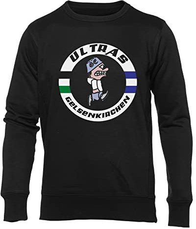 Hopestly Ultras Gelsenkirchen Unisex Jumper Herren Dammen Schwarz Rundhals Lange Ärmel Sweatshirt Men's Womens Black Crew Neck Long Sleeves