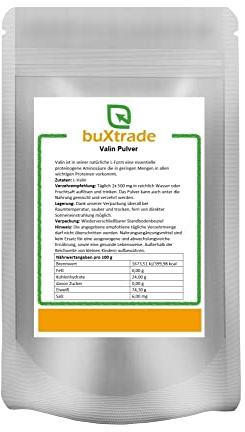 2x 1 kg L-Valin Pulver | Vegan | L-Valin | Valin | Pulver | Buxtrade