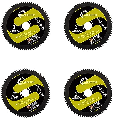 High Speed Steel Disc 75mm - 4pcs Disc Cutter for Soft Metal Copper Aluminium Wood Plastic for Arbor 10mm Angle Grinder SANLEETEK
