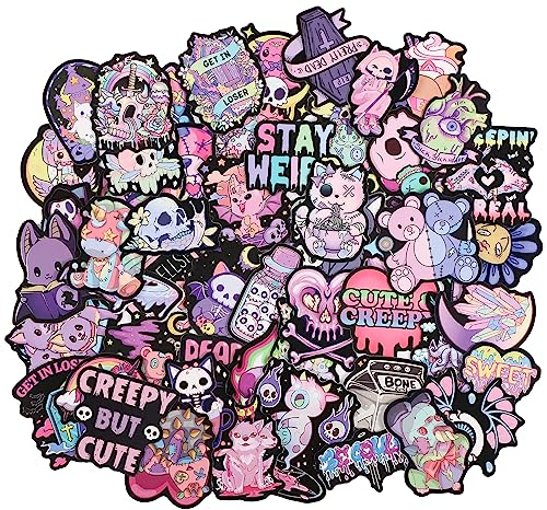 TOYMIS 100St Niedlich Gothic Aufkleber, Anime Wasserfest Vinyl Interessante Graffiti Coole für Wasserflaschen Laptops Skateboards Gepäck