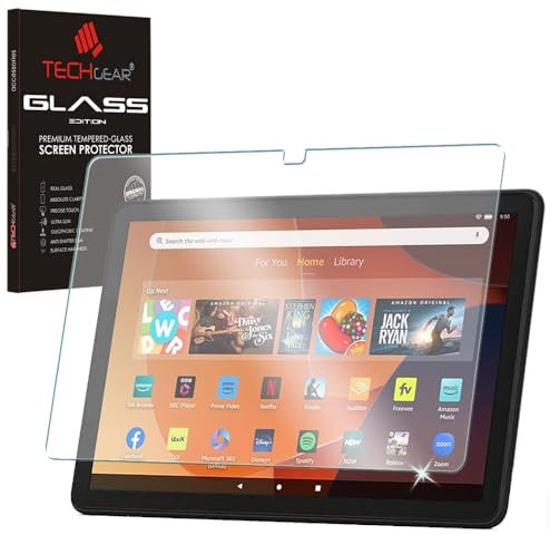 TECHGEAR Film protecteur d'écran anti-reflet pour toutes les nouvelles tablettes Amazon Fire HD 10/HD 10 pour enfants (2023/13ème génération) édition en verre trempé mat [2.5D] [9H] [anti-rayures]