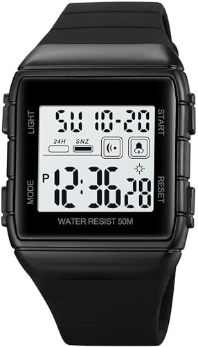 findtime Digitale Armbanduhr Herren, Sport Digitaluhr für Jungen Mädchen mit Dual Time/Countdown Timer/LED/Alarm/Stoppuhr/12/24H