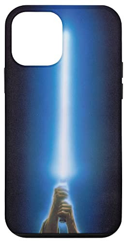Hülle für iPhone 12 mini Star Wars Luke Skywalker blaues Lichtschwert schwarz