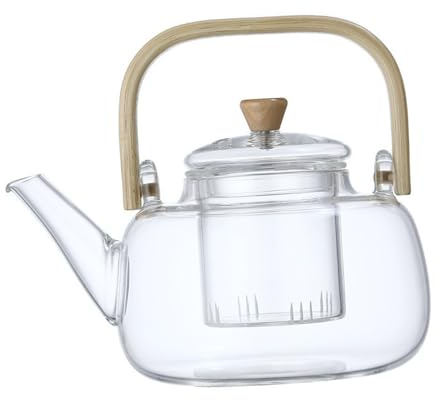 Multifunctional Household Teapot Large Capacity Borosilicate Glass Tea Kettle Square Carrying Beam Design for Tea Party